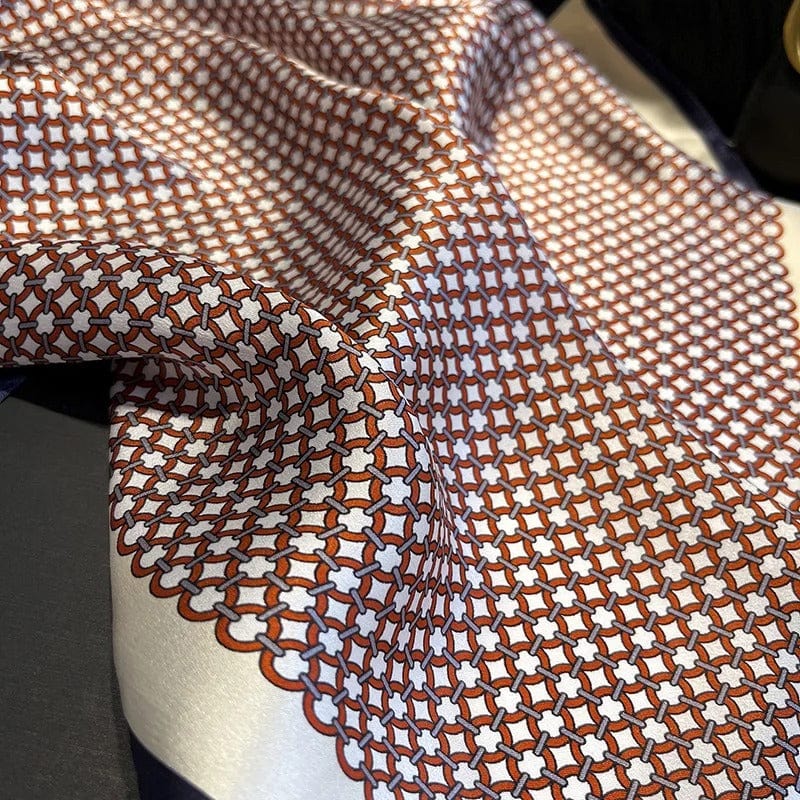 Carré 100% Soie Femme Motif Asymétrique