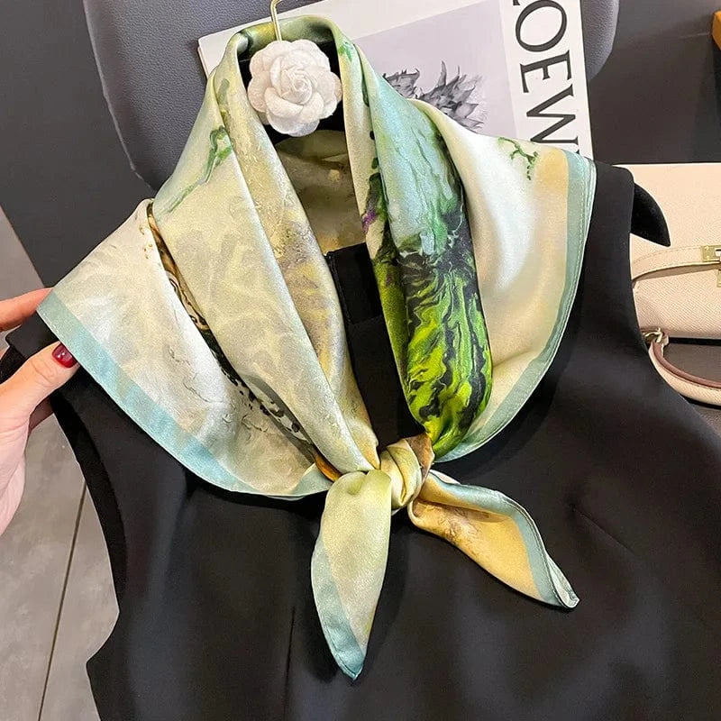 Carré 100% Soie Foulard carré de soie imprimé exclusif Carré de Soie 70x70cm