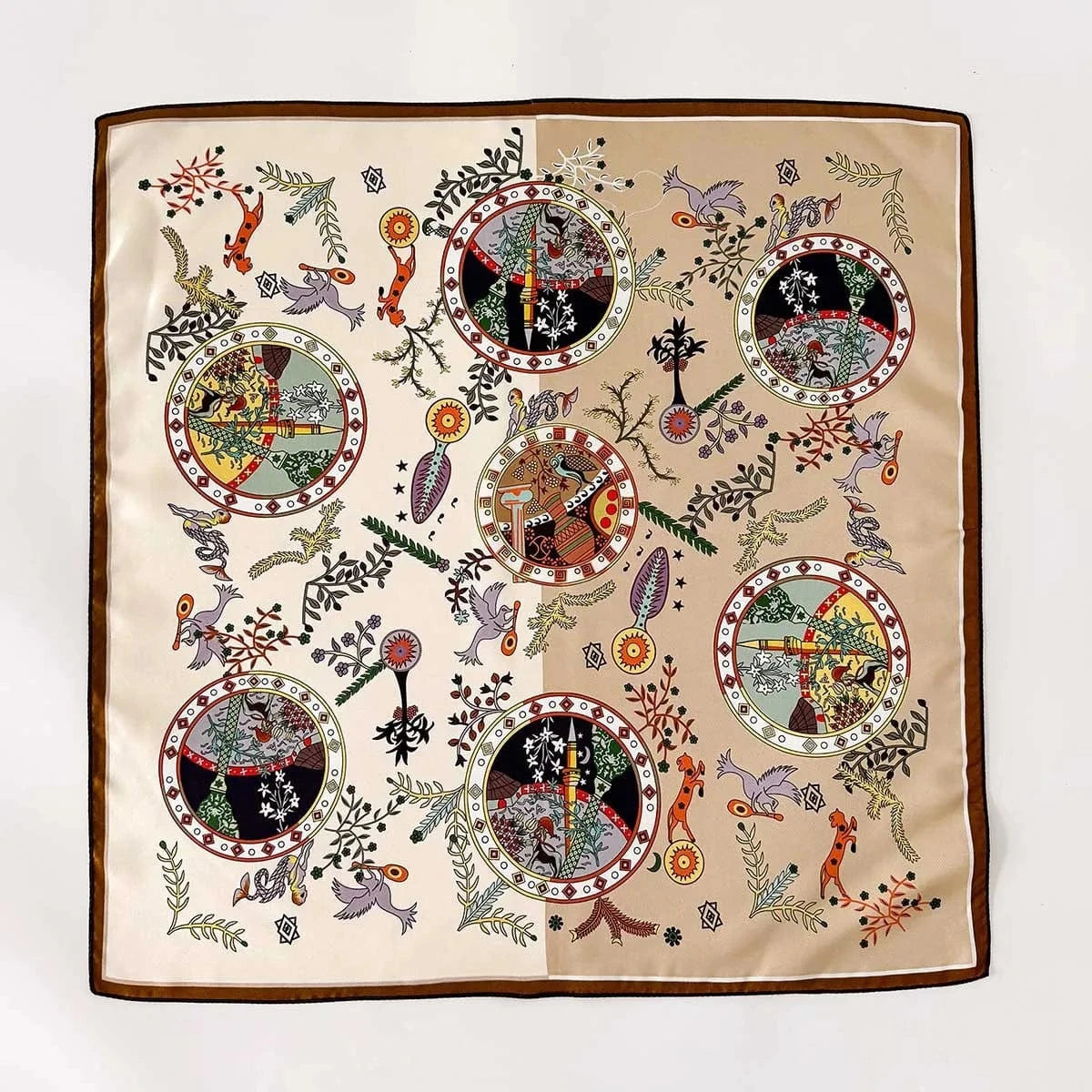Carré 100% Soie foulard carré en soie femme double face 70x70cm
