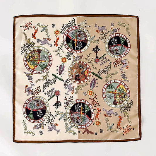Carré 100% Soie foulard carré en soie femme double face 70x70cm