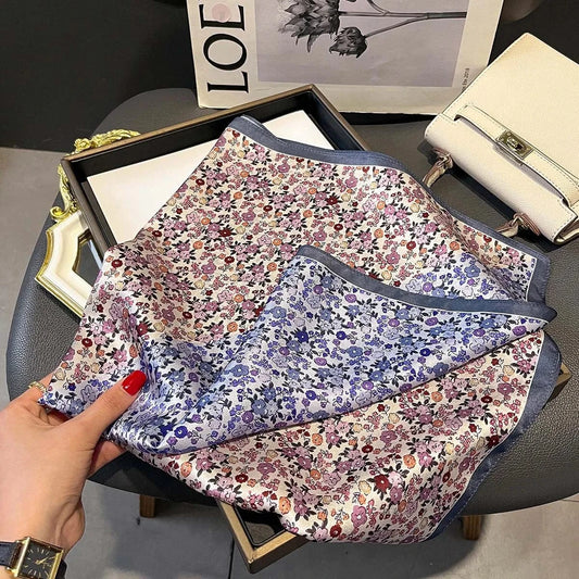 Carré 100% Soie - Foulard carré en soie pour femme chic et élégant 70x70cm
