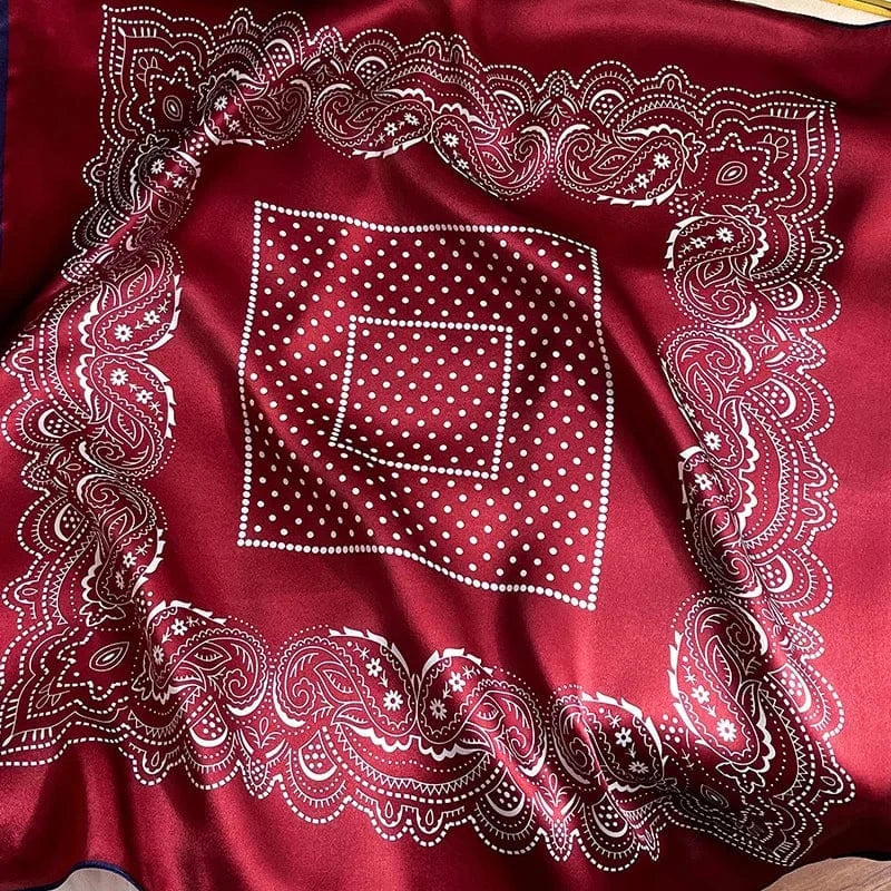 Carré 100% Soie Foulard Carré en Soie pour Femme - Élégance et Confort 70x70cm