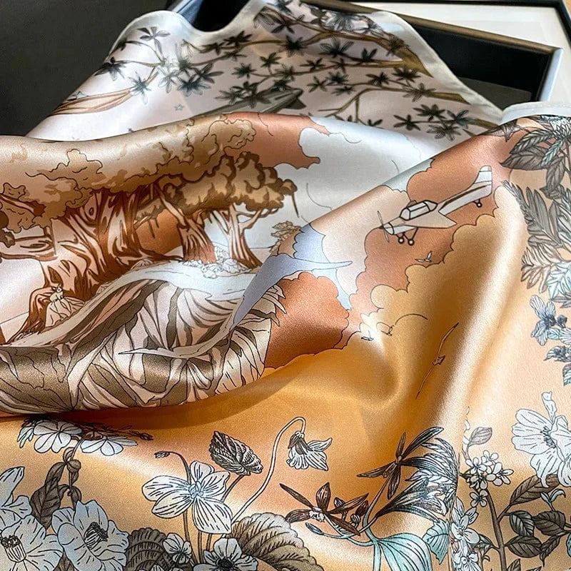 Carré 100% Soie — foulard carré en soie premium, élégance intemporelle et douceur luxueuse 53x53cm