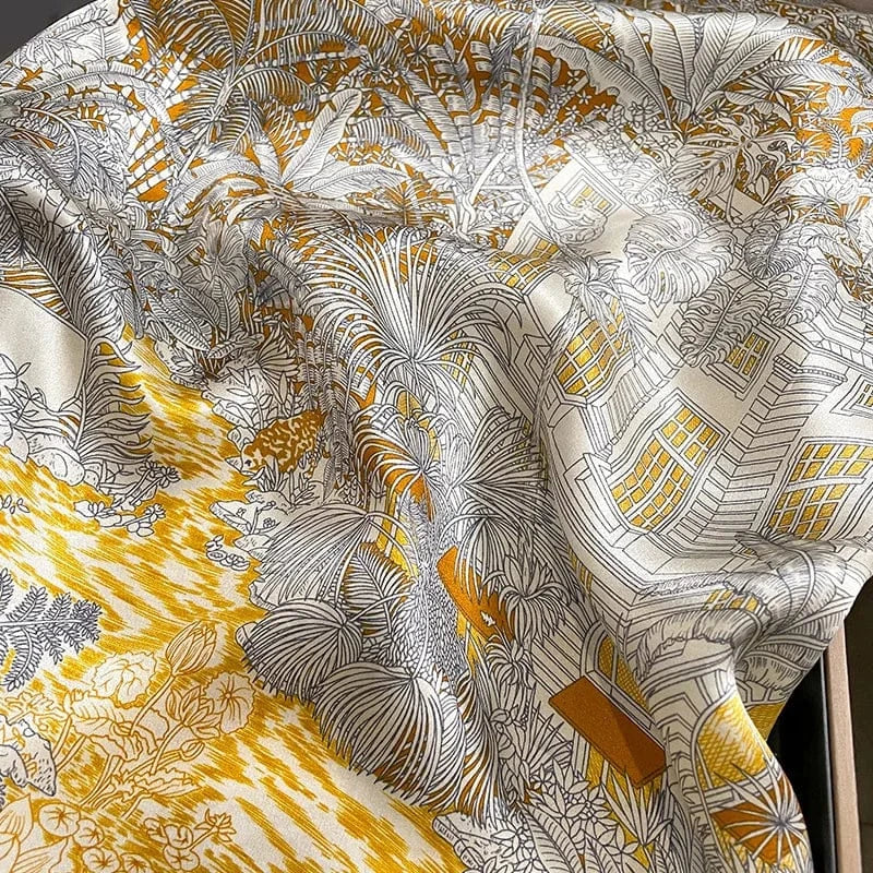 Carré 100% Soie – Imprimé Fleurs Exclusif 70x70cm