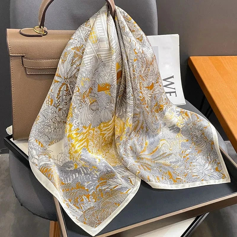 Carré 100% Soie – Imprimé Fleurs Exclusif 70x70cm