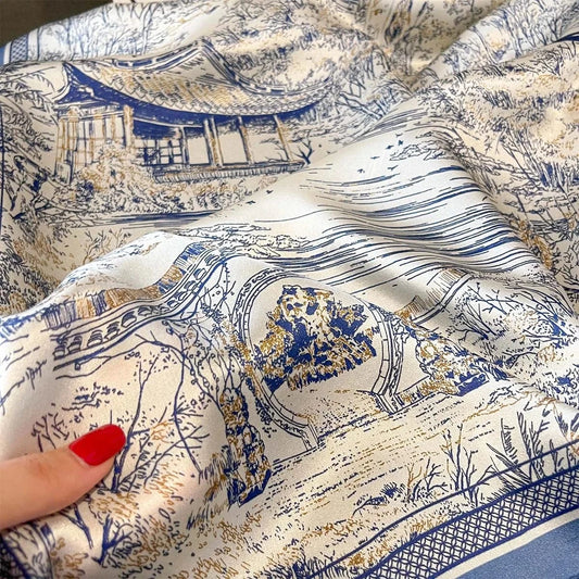 Carré 100% Soie Imprimé Paisley Luxe – Foulard Élégant 70x70cm