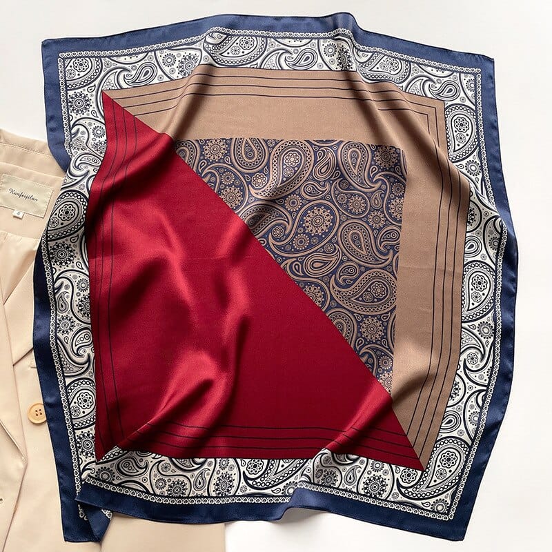 Carré 100% Soie Sophistiqué Femme Rouge / 70X70CM