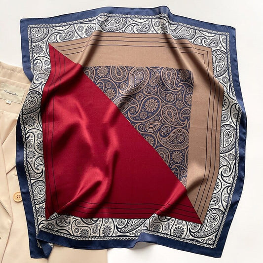 Carré 100% Soie Sophistiqué Femme Rouge / 70X70CM