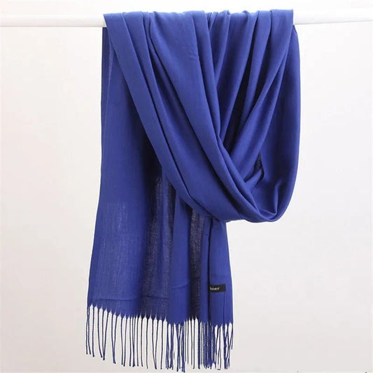 Châle Luxe en Cachemire Chaud et Raffiné Bleu