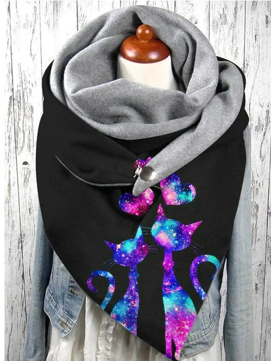 Chats Amoureux | Snood Femme Original Black / 150x75 cm