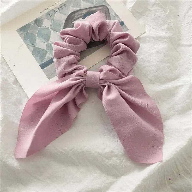 Chouchou Cheveux Élégant avec Noeud en Satin Rose