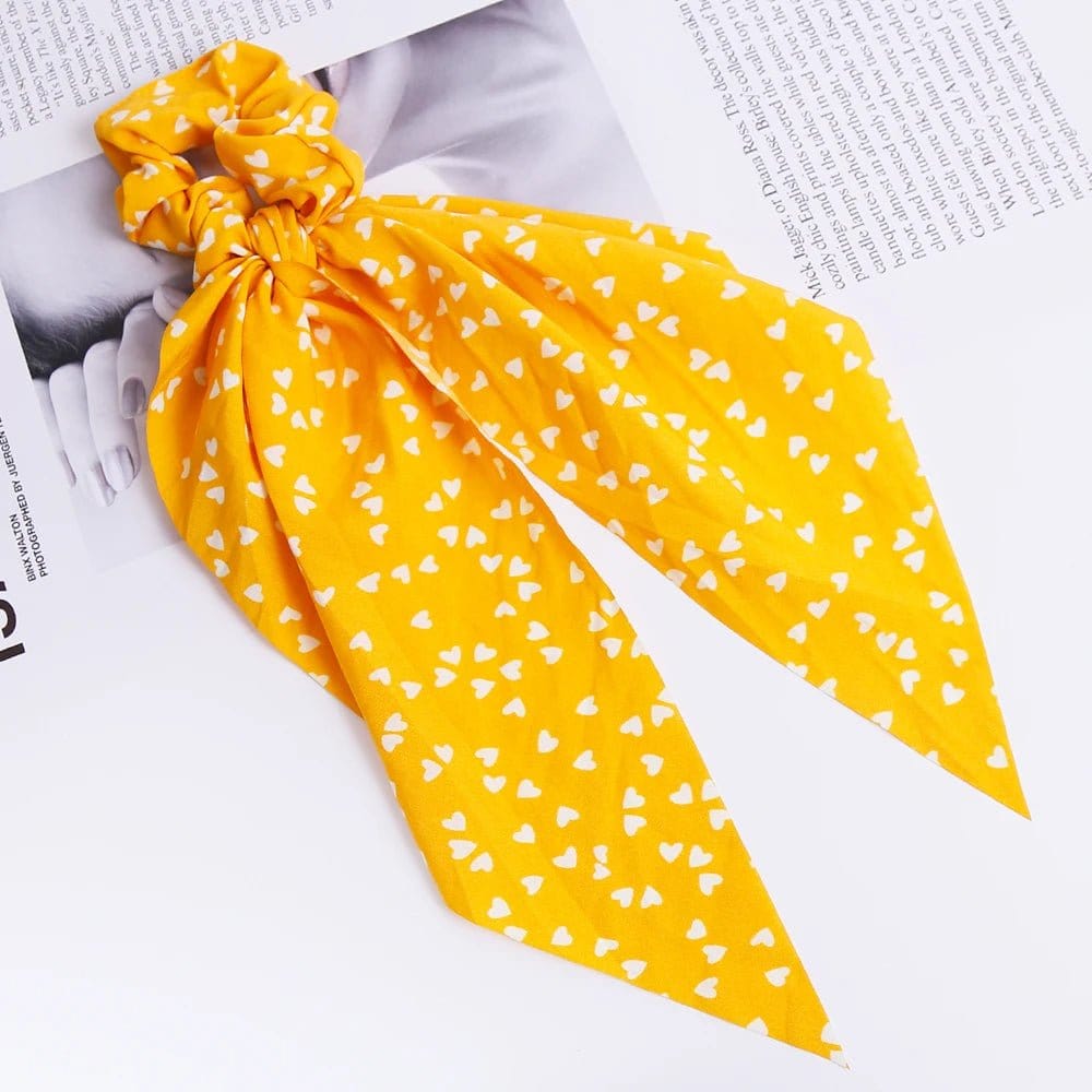 Chouchou Coeurs Élastiques Jaune