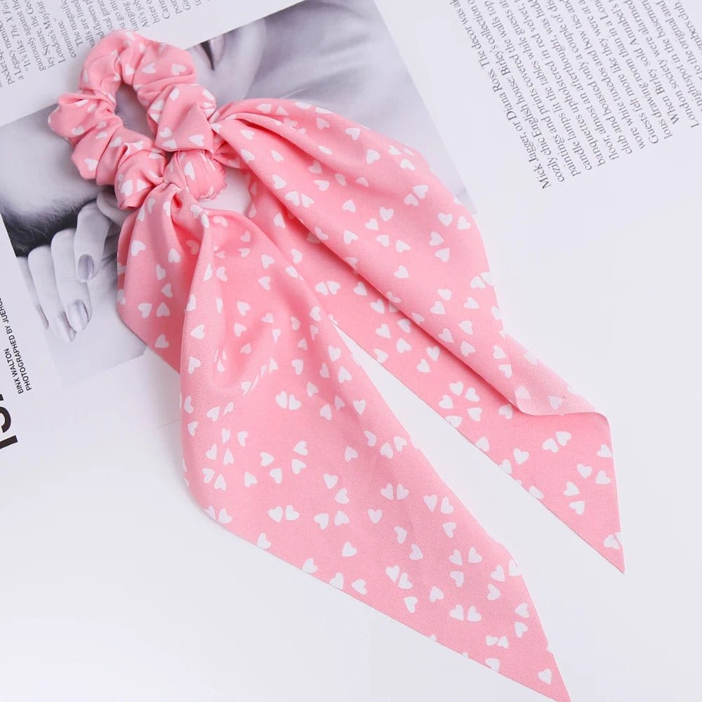 Chouchou Coeurs Élastiques Rose