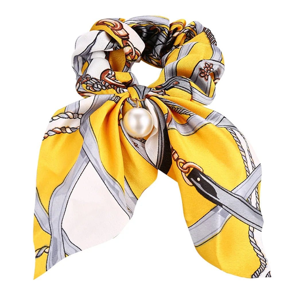 Chouchou Cotton Chic avec Noeud Jaune