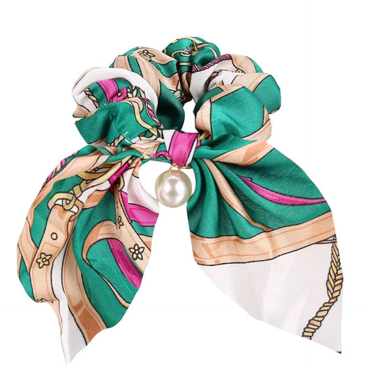 Chouchou Cotton Chic avec Noeud Vert