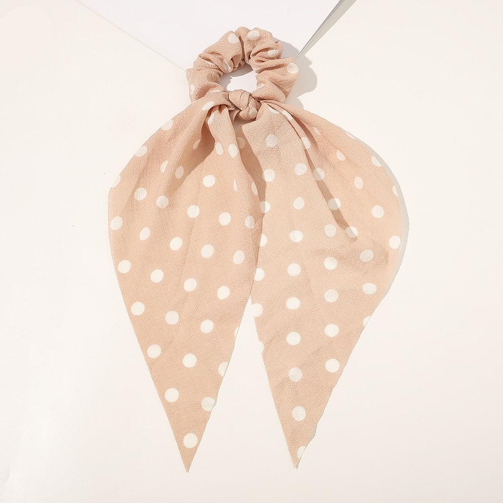 Chouchou Foulard à Pois - Élégance Assurée Rose