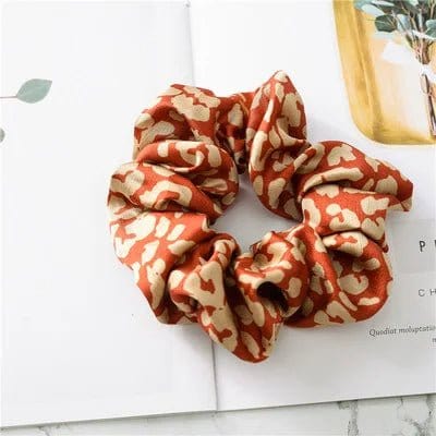 Chouchou Léopard Print Elastic Hair Tie Rouge