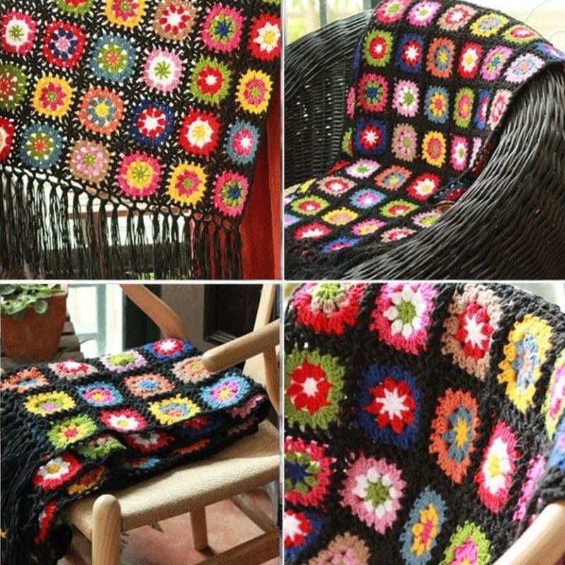 Écharpe au Crochet Noire: Élégance Assurée