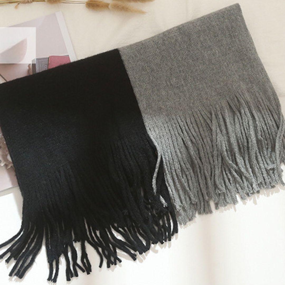 Écharpe bicolore douce et chaude Gris
