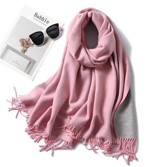 Echarpe bicolore pour femme Rose