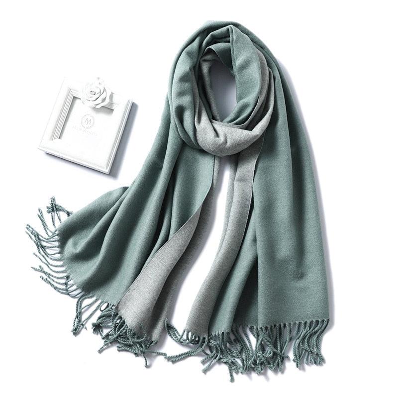Echarpe bicolore pour femme Vert Clair