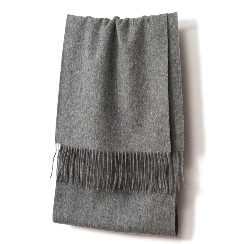 Écharpe cosy en laine uni Gris