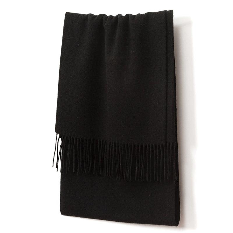 Écharpe cosy en laine uni Noir
