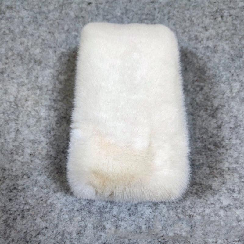 Écharpe Croisée Luxe en Fausse Fourrure Blanc
