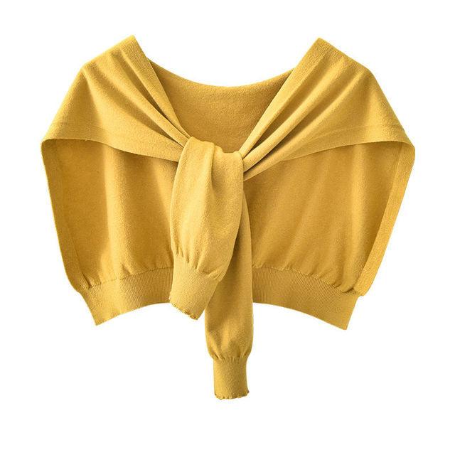 Écharpe de création avec manches en coton Jaune