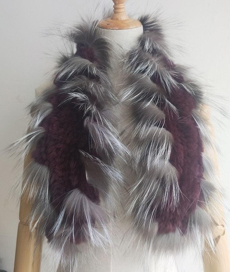 Écharpe de luxe en fourrure de lapin Violet