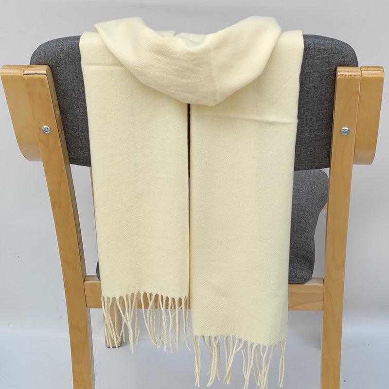 Écharpe en cachemire avec franges - Élégance assurée Beige