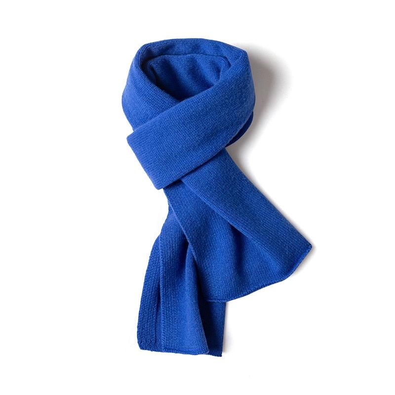 Écharpe en cachemire tricotée.style Bleu