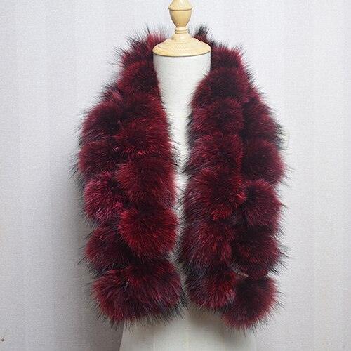 Écharpe en fausse fourrure aux pompons extravagants Bordeaux