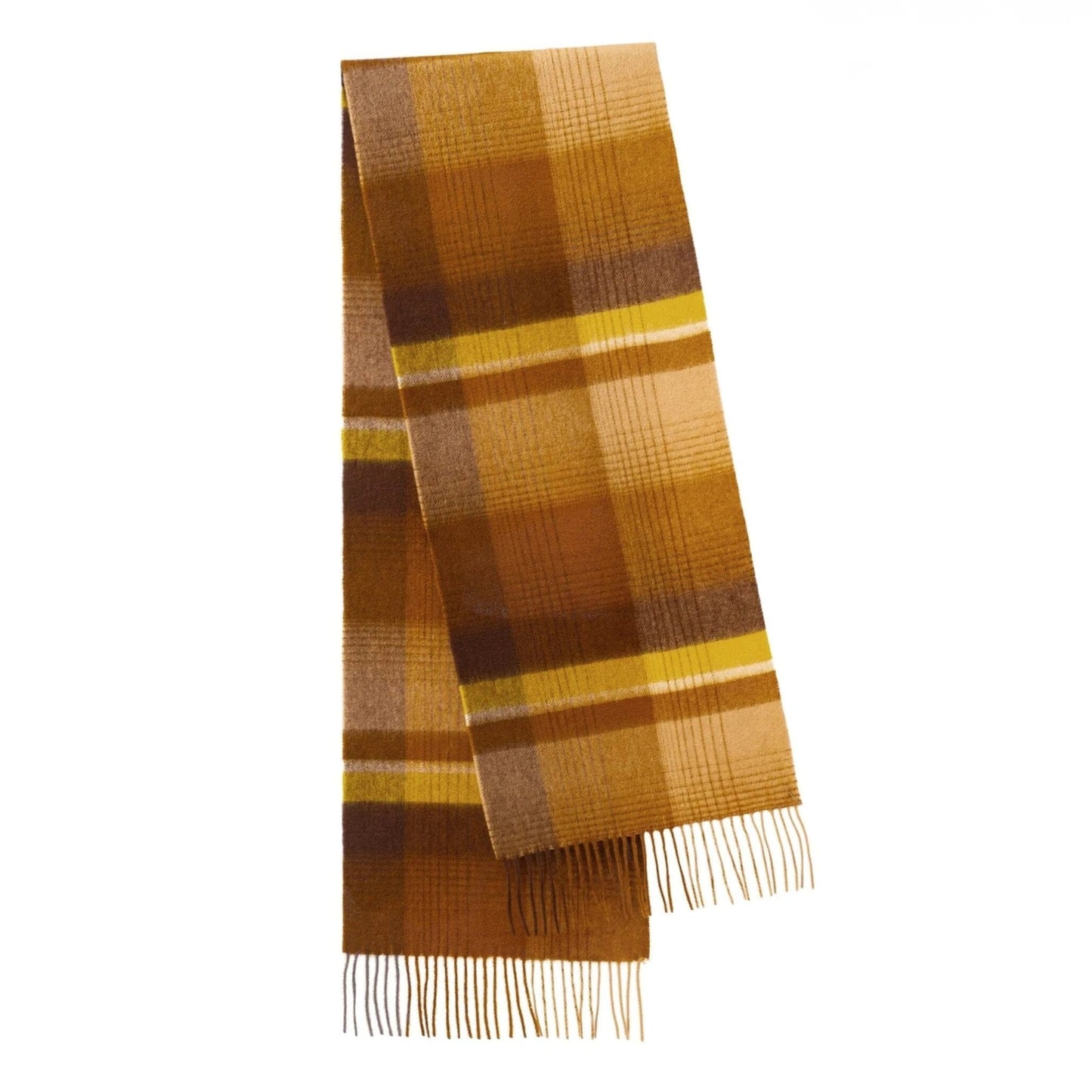 Écharpe en laine à carreaux avec touche de couleur Jaune