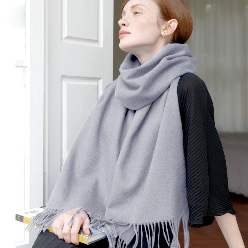 Écharpe en laine - Collection Ton Beige/Gris/Noir Gris Clair