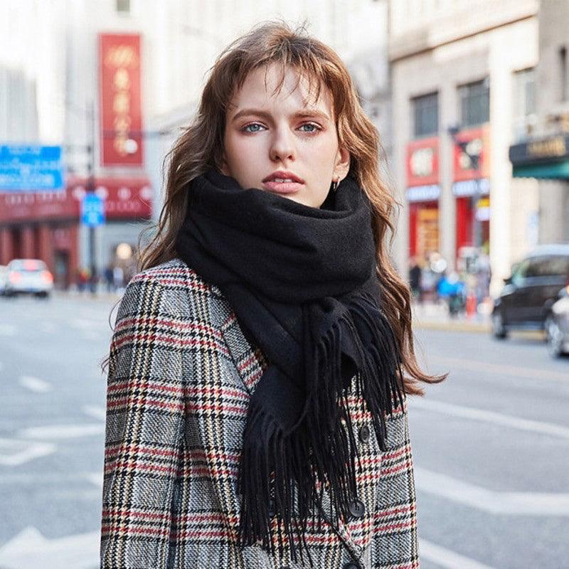Écharpe en laine - Collection Ton Beige/Gris/Noir Noir