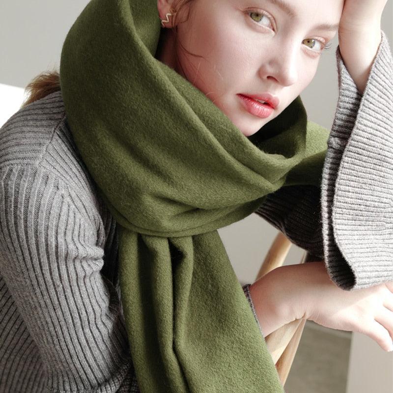 Écharpe en laine - Nuance Bleu/Vert Vert Foncé