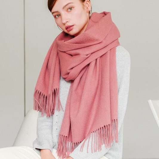 Écharpe en laine uni - Nuances de Rose/Rouge/Violet Rose