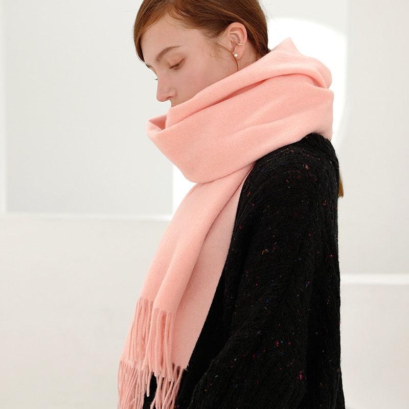 Écharpe en laine uni - Nuances de Rose/Rouge/Violet Rose Clair
