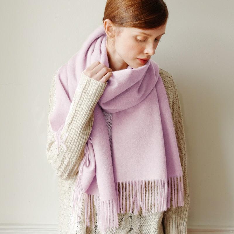 Écharpe en laine uni - Nuances de Rose/Rouge/Violet Violet Clair