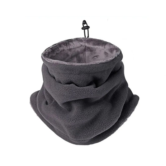Écharpe en polaire pour homme - Tour de cou ajustable - Modèle uni Gris