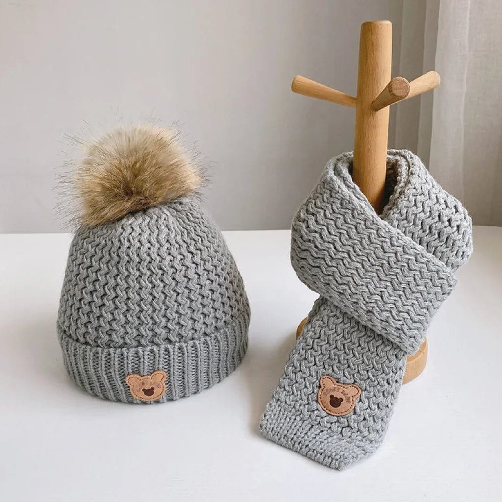 Écharpe Enfant Ourson - Collection Enfance Magnifique Gris