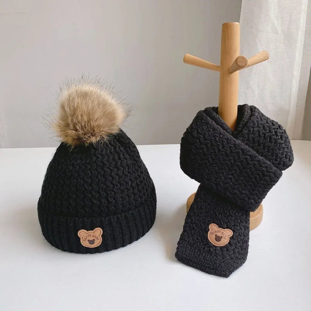 Écharpe Enfant Ourson - Collection Enfance Magnifique Noir