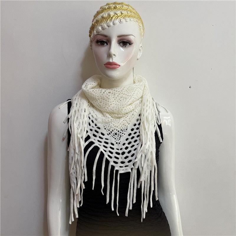Écharpe frangée Western Chic Blanc