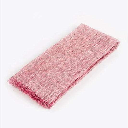 Écharpe Homme en Coton avec Bords Effilochés Rouge