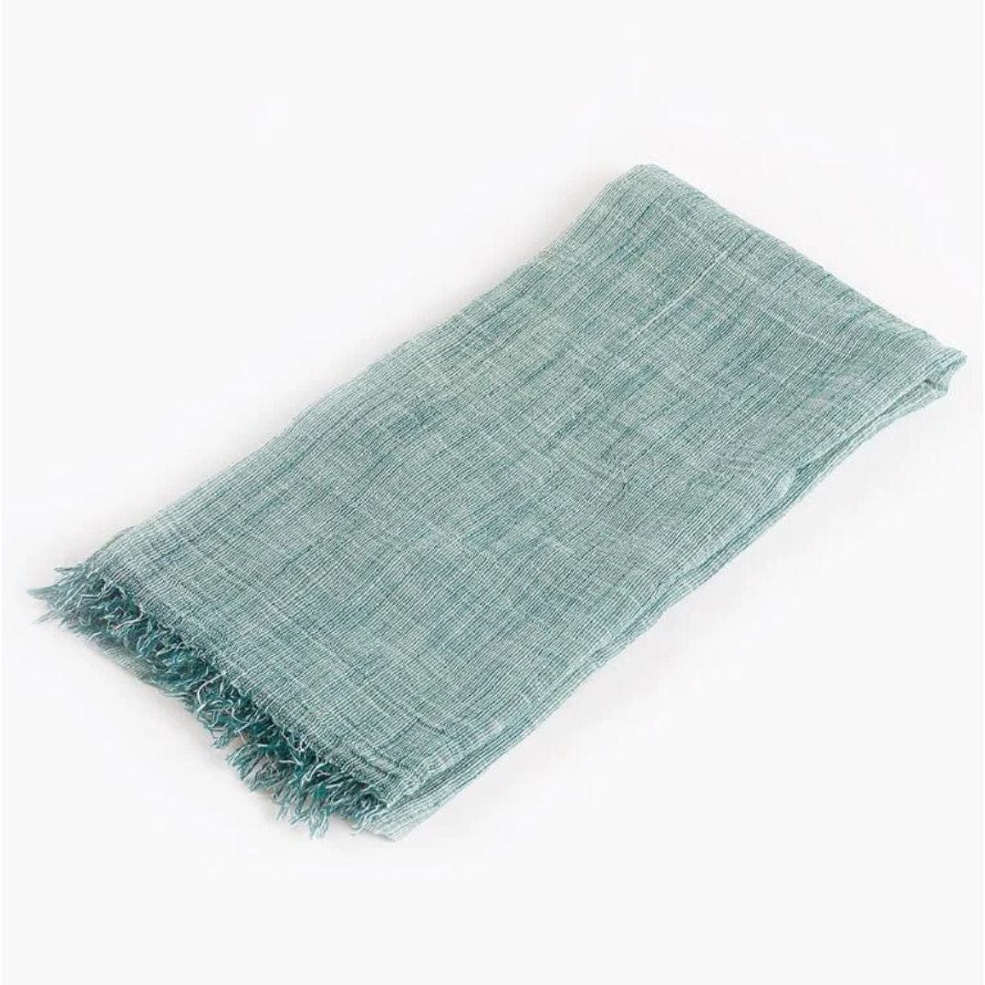 Écharpe Homme en Coton avec Bords Effilochés Vert