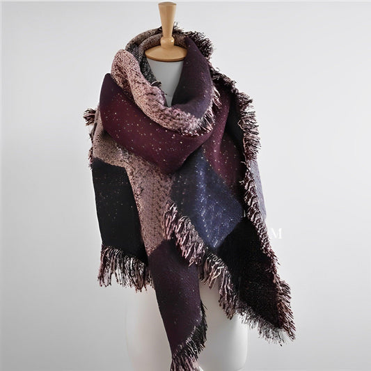 Écharpe Laine Asymétrique Cozy Rouge