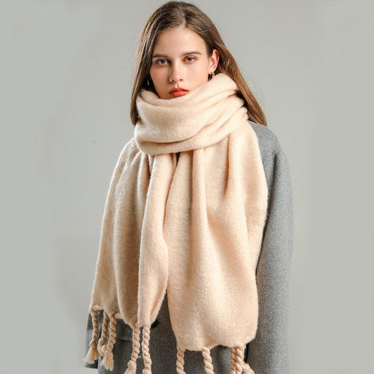Écharpe longue en cachemire pour femmes Beige