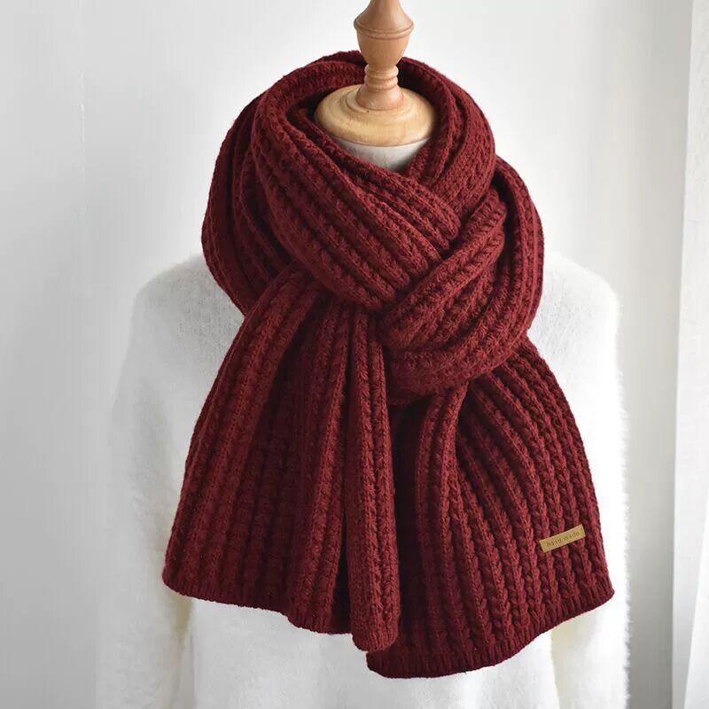 Écharpe longue et chaude en acrylique de qualité supérieure Rouge