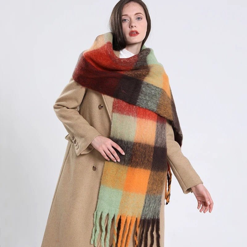 Écharpe Plaid Cosy en Couleurs Vibrantes